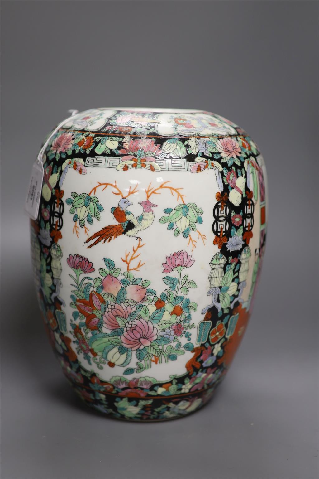 A Chinese famille rose vase, height 28cm